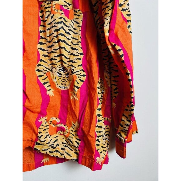 Tiger Print Cotton PJ Set, Woman Comfortable Ultra-Soft Night Wear Colorful XL - Picture 8 of 9
